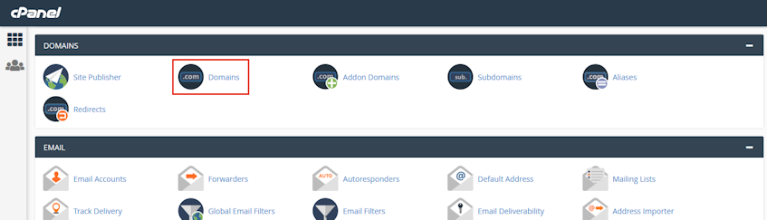 cPanel Domains Location