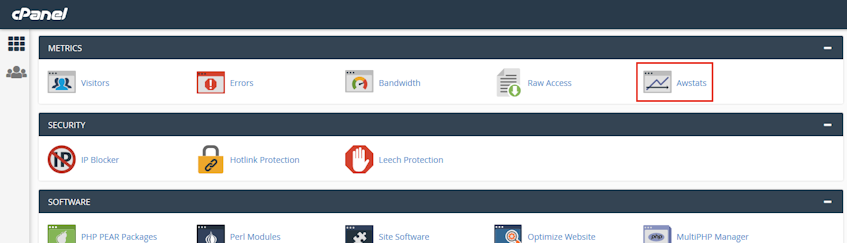 cPanel Awstats Location